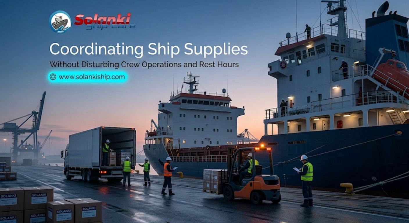 Coordinating Ship Supplies Without Disturbing Crew Operations and Rest Hours