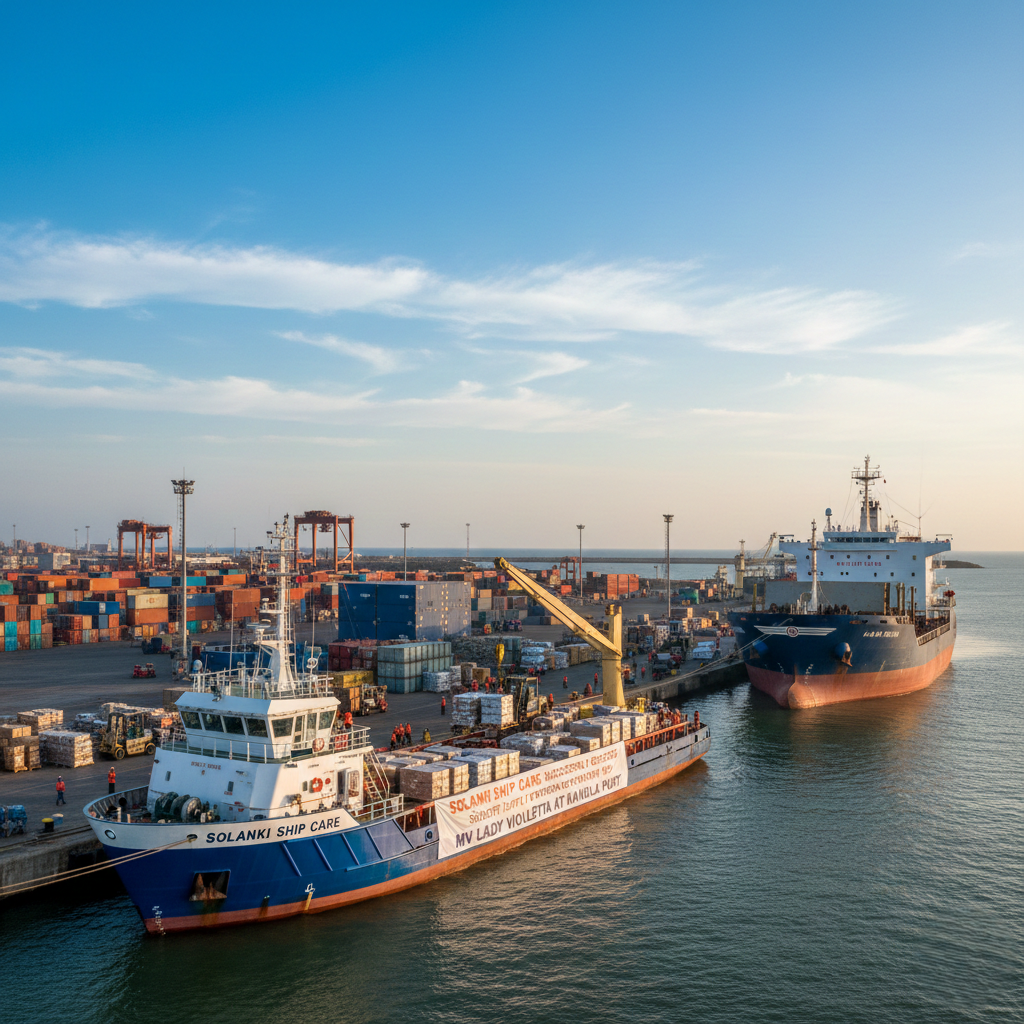 SOLANKI SHIP CARE SUCCESSFULLY EXECUTES SMOOTH SUPPLY OPERATION FOR MV LADY VIOLETTA AT KANDLA PORT