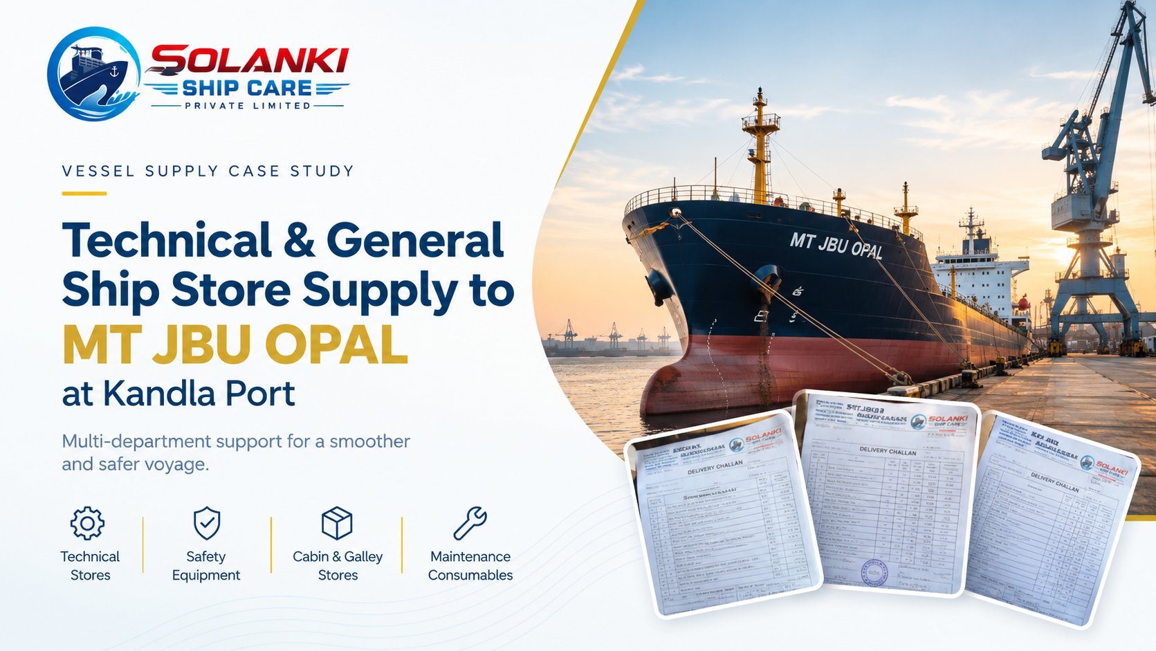 Ship Store Supply to MT JBU OPAL at Kandla Port | Solanki Ship Care